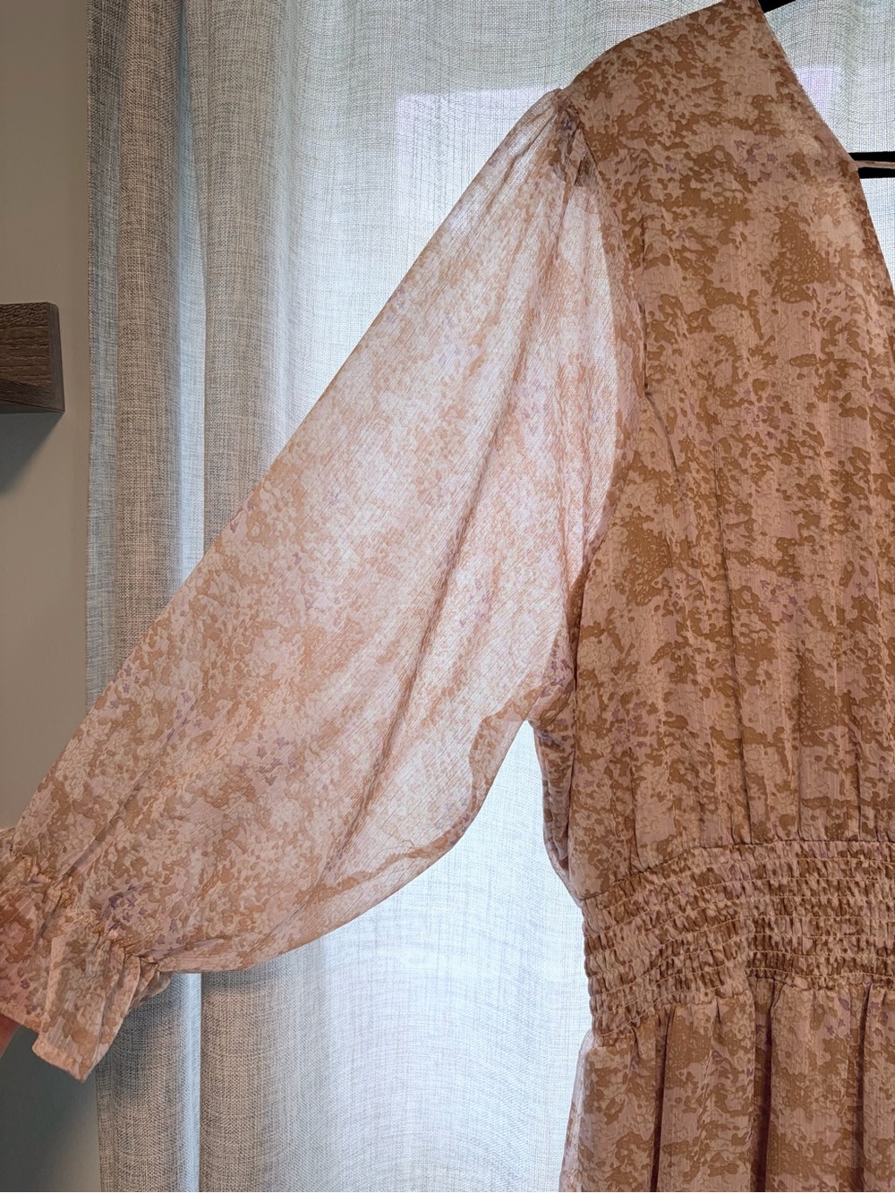 Dex Sheer Blush Floral Midi Dress - Picture 5 of 6